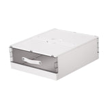 Maxbell Bedding Organizer Dustproof Stackable Lidded Storage Bin for Blanket Clothes White