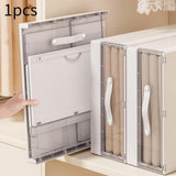 Maxbell Bedding Organizer Dustproof Stackable Lidded Storage Bin for Blanket Clothes White