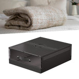 Maxbell Bedding Organizer Dustproof Stackable Lidded Storage Bin for Blanket Clothes Black