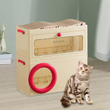 Maxbell Cat Scratcher House Versatile Cozy Sturdy Cat Lounge Bed Furniture Protector Rose Red