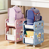 Maxbell Cart with Caster Wheels 2 Tiers Backpack Organizer for Living Room Apartment Pink