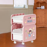 Maxbell Cart with Caster Wheels 2 Tiers Backpack Organizer for Living Room Apartment Pink