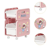 Maxbell Cart with Caster Wheels 2 Tiers Backpack Organizer for Living Room Apartment Pink
