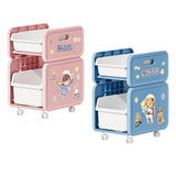 Maxbell Cart with Caster Wheels 2 Tiers Backpack Organizer for Living Room Apartment Pink