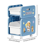 Maxbell Cart with Caster Wheels 2 Tiers Backpack Organizer for Living Room Apartment Blue