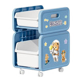 Maxbell Cart with Caster Wheels 2 Tiers Backpack Organizer for Living Room Apartment Blue
