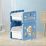 Maxbell Cart with Caster Wheels 2 Tiers Backpack Organizer for Living Room Apartment Blue