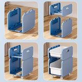 Maxbell Cart with Caster Wheels 2 Tiers Backpack Organizer for Living Room Apartment Blue