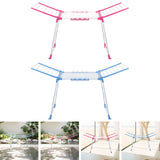 Maxbell Floor Standing Foldable Clothes Drying Rack for Yard Indoor Outdoor Bathroom Blue