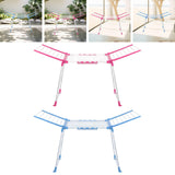 Maxbell Floor Standing Foldable Clothes Drying Rack for Yard Indoor Outdoor Bathroom Blue