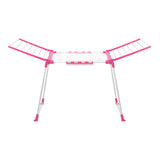 Maxbell Floor Standing Foldable Clothes Drying Rack for Yard Indoor Outdoor Bathroom Pink