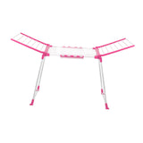 Maxbell Floor Standing Foldable Clothes Drying Rack for Yard Indoor Outdoor Bathroom Pink