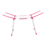 Maxbell Floor Standing Foldable Clothes Drying Rack for Yard Indoor Outdoor Bathroom Pink