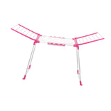 Maxbell Floor Standing Foldable Clothes Drying Rack for Yard Indoor Outdoor Bathroom Pink