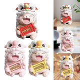 Maxbell Lucky Cat Figures Table Centerpiece Crafts Sculpture for Desk Cabinet Office red