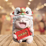 Maxbell Lucky Cat Figures Table Centerpiece Crafts Sculpture for Desk Cabinet Office red