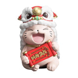 Maxbell Lucky Cat Figures Table Centerpiece Crafts Sculpture for Desk Cabinet Office red