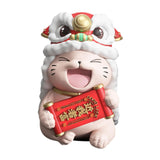 Maxbell Lucky Cat Figures Table Centerpiece Crafts Sculpture for Desk Cabinet Office red
