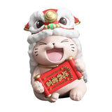 Maxbell Lucky Cat Figures Table Centerpiece Crafts Sculpture for Desk Cabinet Office red