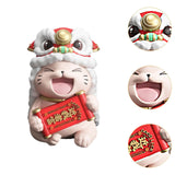Maxbell Lucky Cat Figures Table Centerpiece Crafts Sculpture for Desk Cabinet Office red