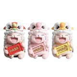 Maxbell Lucky Cat Figures Table Centerpiece Crafts Sculpture for Desk Cabinet Office red