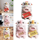 Maxbell Lucky Cat Figures Table Centerpiece Crafts Sculpture for Desk Cabinet Office red