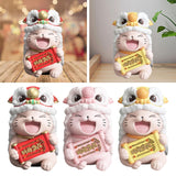Maxbell Lucky Cat Figures Table Centerpiece Crafts Sculpture for Desk Cabinet Office red