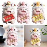 Maxbell Lucky Cat Figures Table Centerpiece Crafts Sculpture for Desk Cabinet Office red