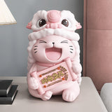 Maxbell Lucky Cat Figures Table Centerpiece Crafts Sculpture for Desk Cabinet Office pink