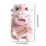 Maxbell Lucky Cat Figures Table Centerpiece Crafts Sculpture for Desk Cabinet Office pink