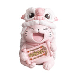 Maxbell Lucky Cat Figures Table Centerpiece Crafts Sculpture for Desk Cabinet Office pink