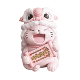 Maxbell Lucky Cat Figures Table Centerpiece Crafts Sculpture for Desk Cabinet Office pink