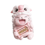 Maxbell Lucky Cat Figures Table Centerpiece Crafts Sculpture for Desk Cabinet Office pink