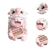Maxbell Lucky Cat Figures Table Centerpiece Crafts Sculpture for Desk Cabinet Office pink