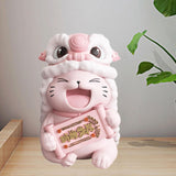 Maxbell Lucky Cat Figures Table Centerpiece Crafts Sculpture for Desk Cabinet Office pink