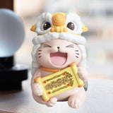 Maxbell Lucky Cat Figures Table Centerpiece Crafts Sculpture for Desk Cabinet Office gold