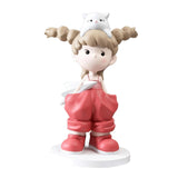 Maxbell Girl Statue Collectible Miniature Ornament for Living Room Fireplace Desktop Pink