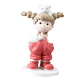 Maxbell Girl Statue Collectible Miniature Ornament for Living Room Fireplace Desktop Pink