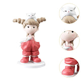 Maxbell Girl Statue Collectible Miniature Ornament for Living Room Fireplace Desktop Pink