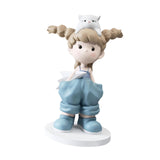 Maxbell Girl Statue Collectible Miniature Ornament for Living Room Fireplace Desktop Blue