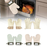 Maxbell Silicone Oven Mitts Easy to Use Kitchen Mitts for Barbecue Camping Microwave 28 cmx18 cm Beige