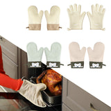 Maxbell Silicone Oven Mitts Easy to Use Kitchen Mitts for Barbecue Camping Microwave 28 cmx18 cm Beige