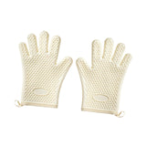 Maxbell Silicone Oven Mitts Easy to Use Kitchen Mitts for Barbecue Camping Microwave 27.5 cmx20 cm Beige
