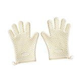 Maxbell Silicone Oven Mitts Easy to Use Kitchen Mitts for Barbecue Camping Microwave 27.5 cmx20 cm Beige