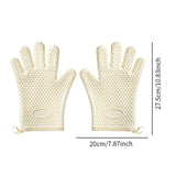 Maxbell Silicone Oven Mitts Easy to Use Kitchen Mitts for Barbecue Camping Microwave 27.5 cmx20 cm Beige