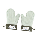 Maxbell Silicone Oven Mitts Easy to Use Kitchen Mitts for Barbecue Camping Microwave 28 cmx18 cm Green