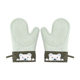 Maxbell Silicone Oven Mitts Easy to Use Kitchen Mitts for Barbecue Camping Microwave 28 cmx18 cm Green