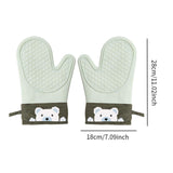 Maxbell Silicone Oven Mitts Easy to Use Kitchen Mitts for Barbecue Camping Microwave 28 cmx18 cm Green