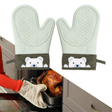 Maxbell Silicone Oven Mitts Easy to Use Kitchen Mitts for Barbecue Camping Microwave 28 cmx18 cm Green