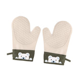 Maxbell Silicone Oven Mitts Easy to Use Kitchen Mitts for Barbecue Camping Microwave 28 cmx18 cm Brown
